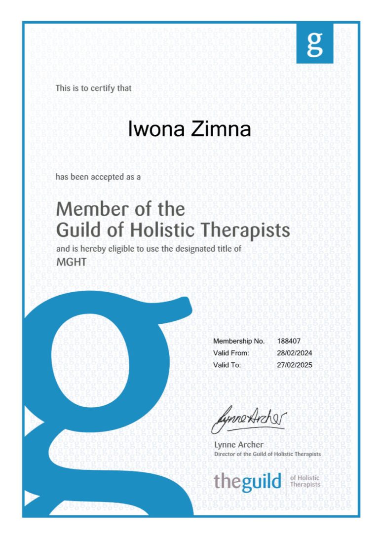 Iwona Zimna – GHT Membership Certificate
